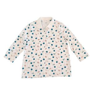 Lands' End Top, Floral, Polo‎ Shirt With 3/4 Sleeves, Women's XL
